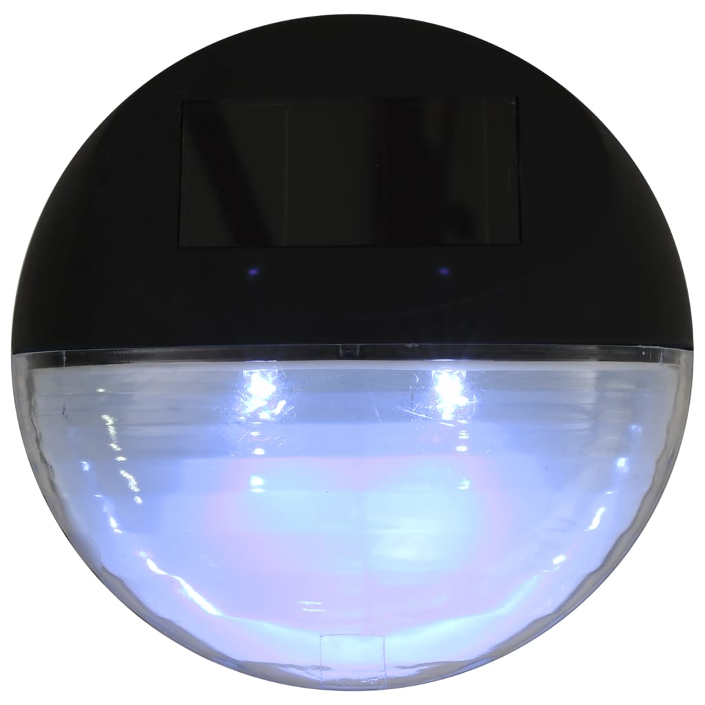Outdoor Solar Wall Lamps LED 12 pcs Round Black