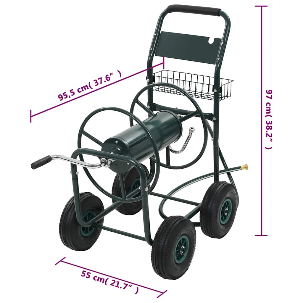 Garden Hose Trolley with 1/2" Hose Connector 75 m Steel