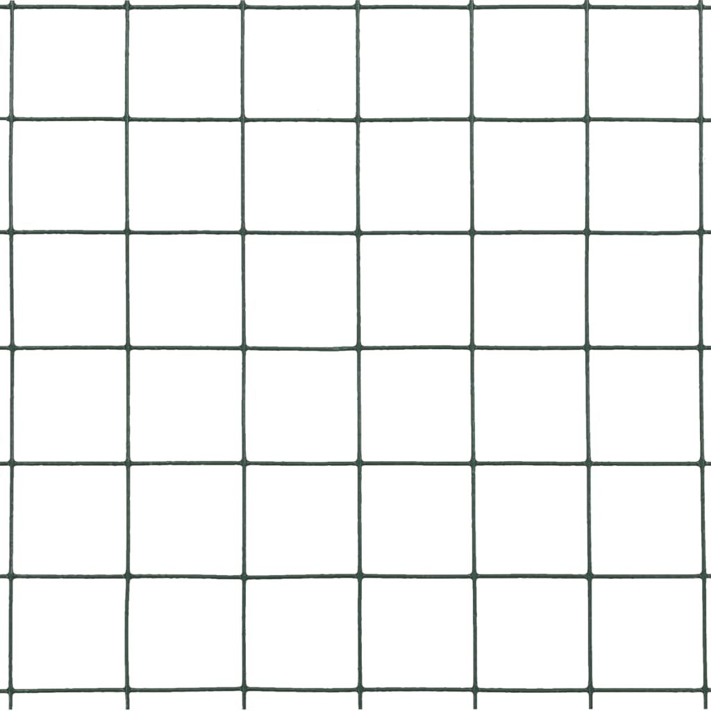 Chicken Wire Fence Steel with PVC Coating 10x0.5 m Green