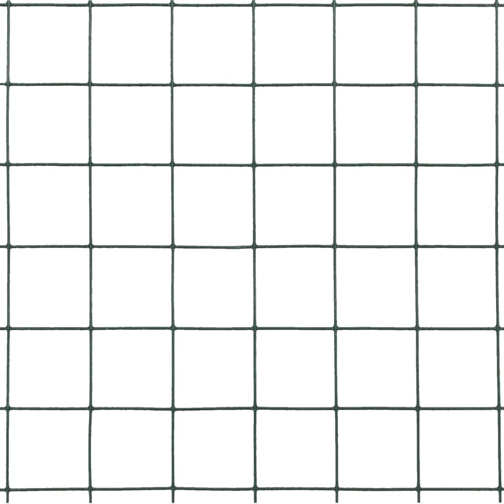 Chicken Wire Fence Steel with PVC Coating 25x0.5 m Green