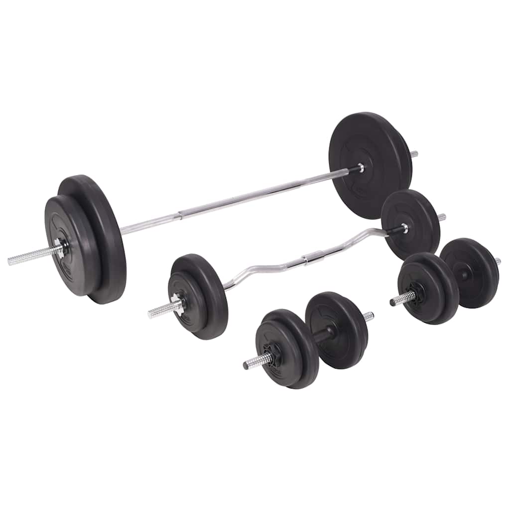 Workout Bench with Weight Rack&Barbell and Dumbbell Set 90 kg
