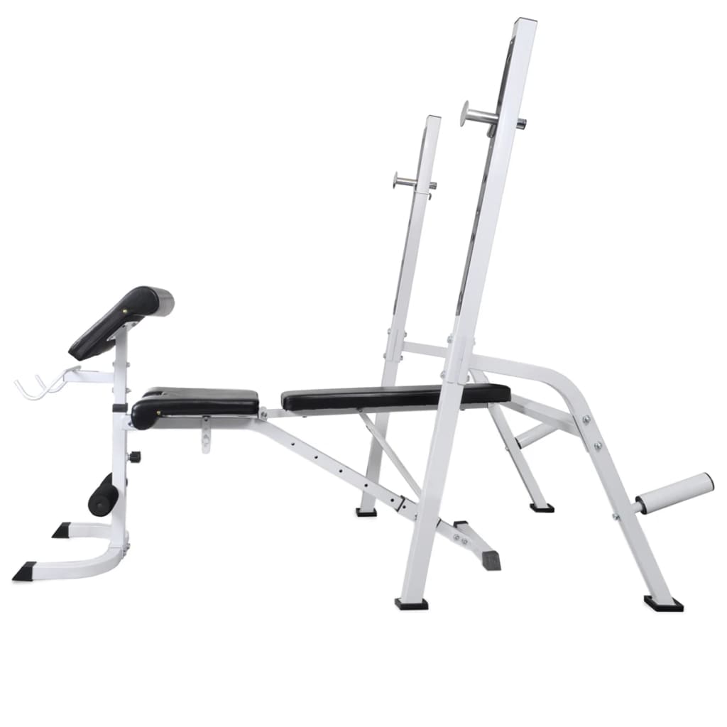 Workout Bench with Weight Rack&Barbell and Dumbbell Set 90 kg