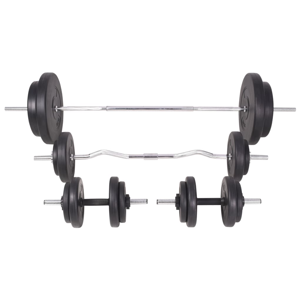 Workout Bench with Weight Rack&Barbell and Dumbbell Set 90 kg