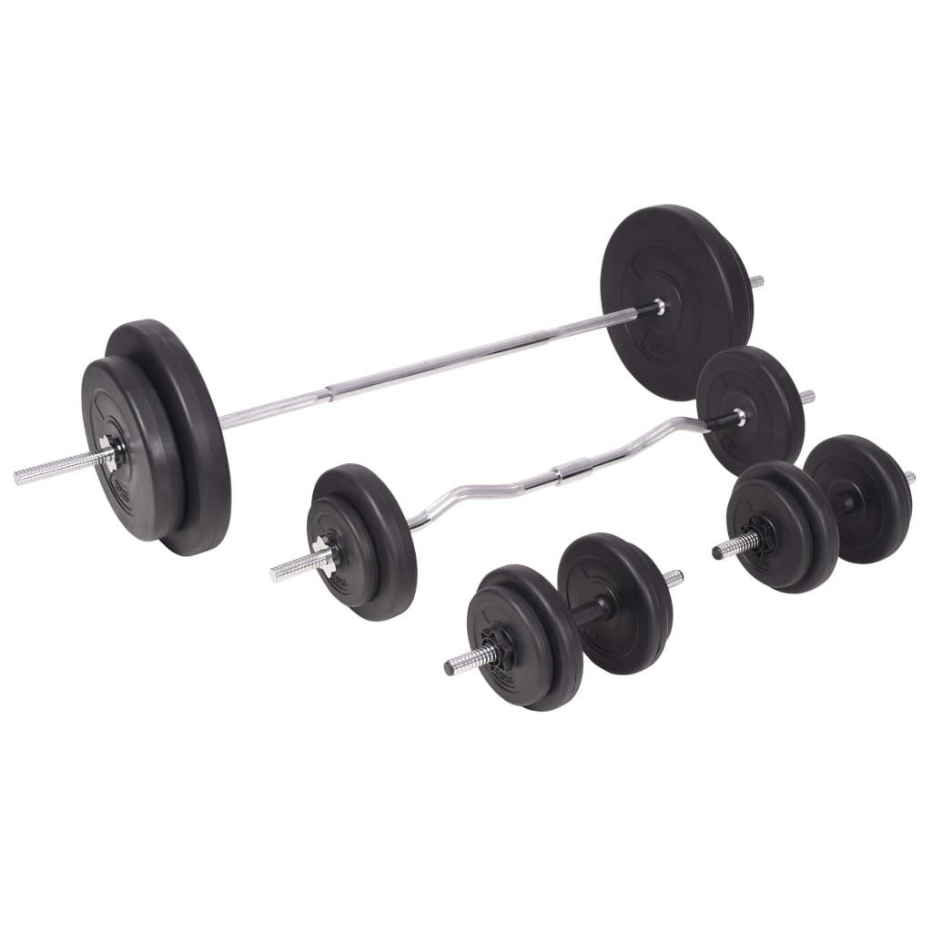 Weight Bench with Weight Rack&Barbell and Dumbbell Set 90 kg