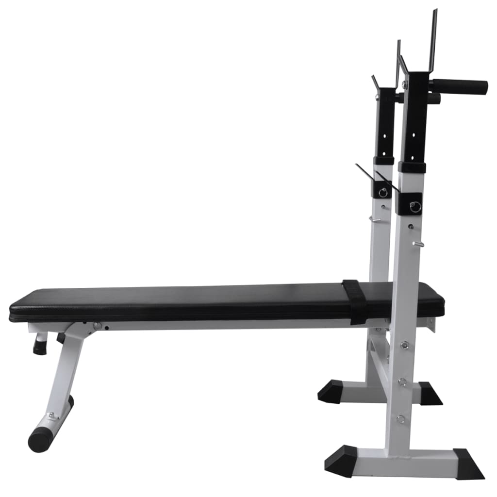 Workout Bench with Weight Rack&Barbell and Dumbbell Set 120 kg