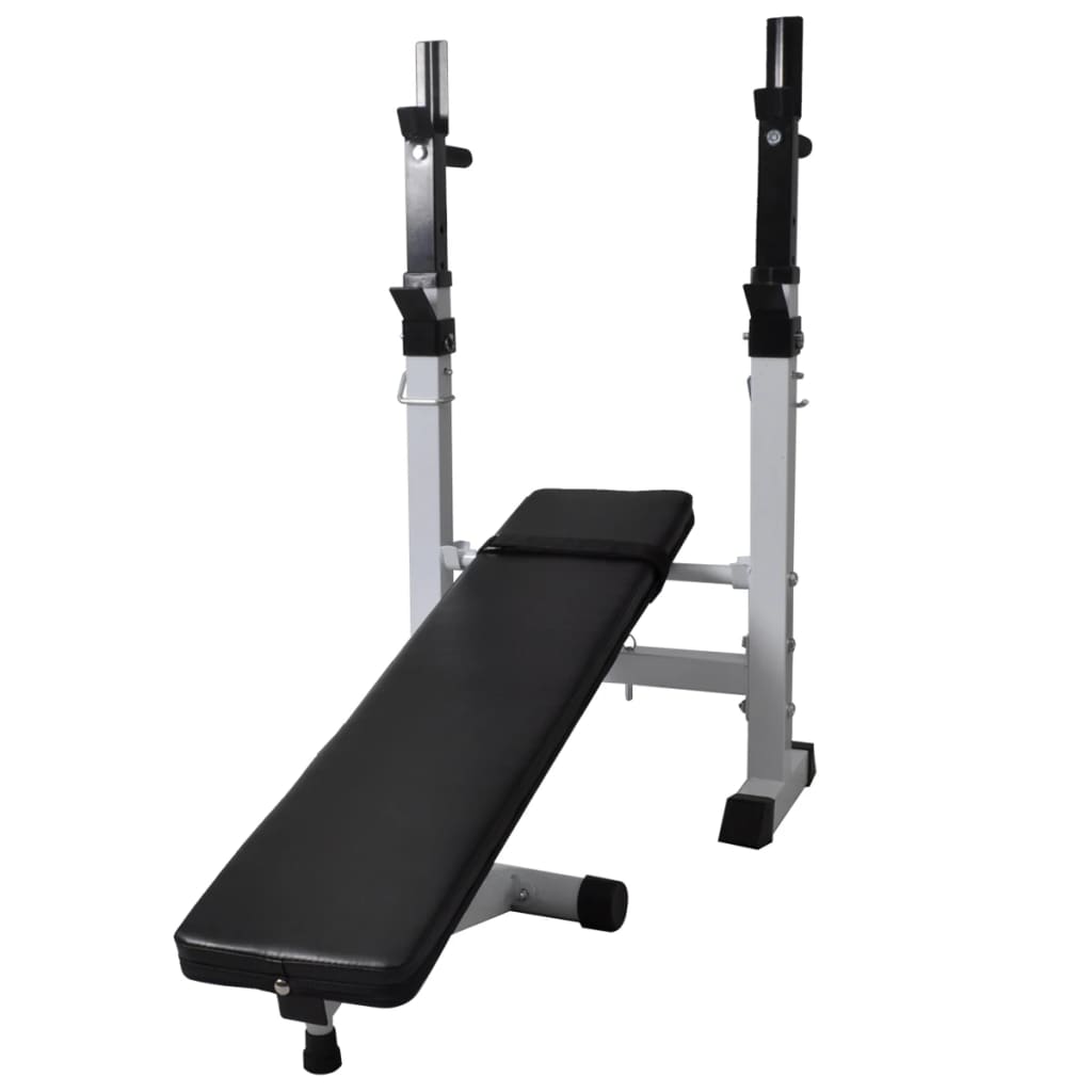 Workout Bench with Weight Rack&Barbell and Dumbbell Set 120 kg