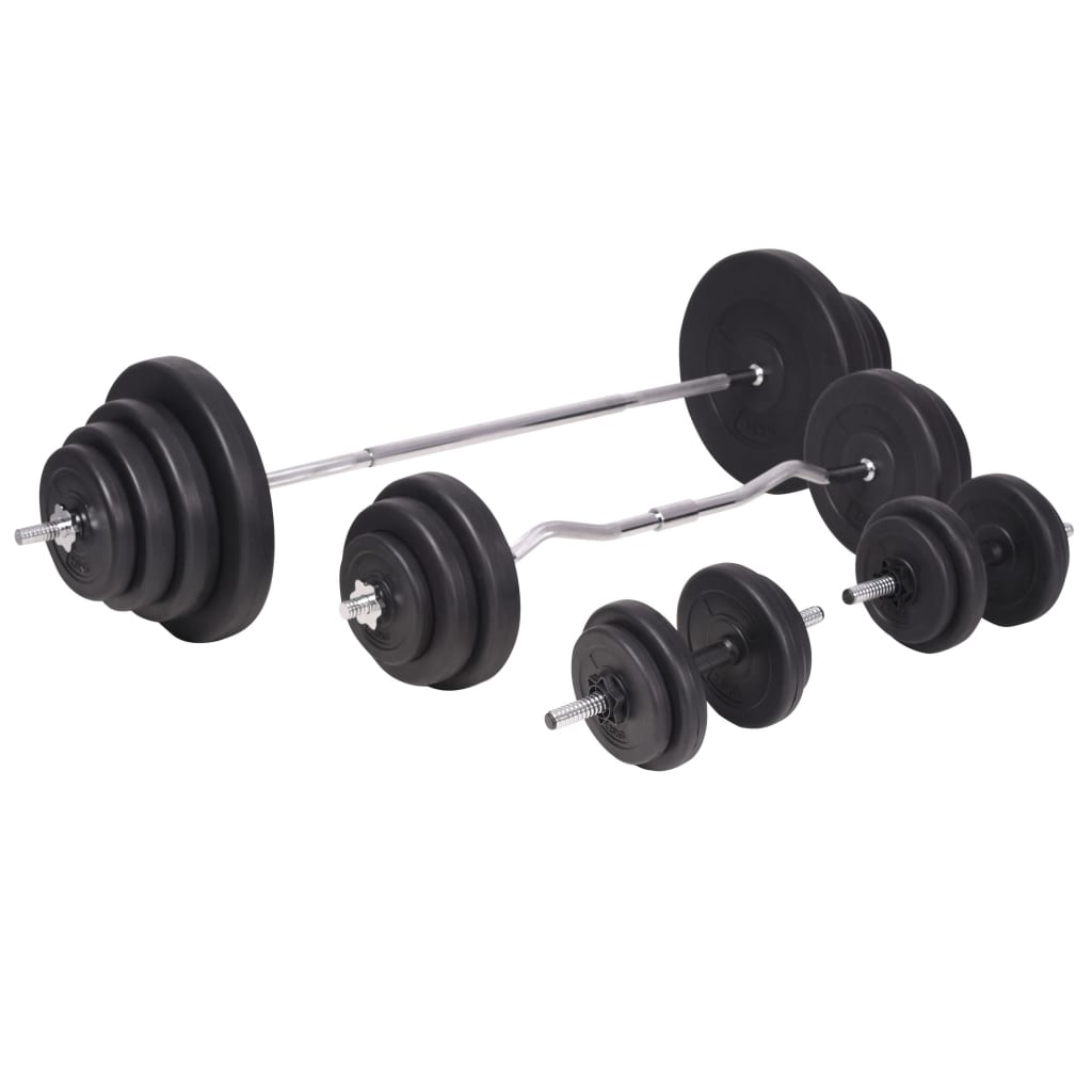 Workout Bench with Weight Rack&Barbell and Dumbbell Set 120 kg