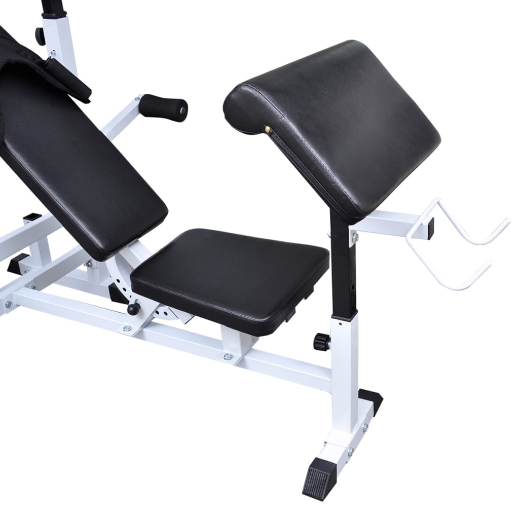 Weight Bench with Weight Rack&Barbell and Dumbbell Set 120 kg