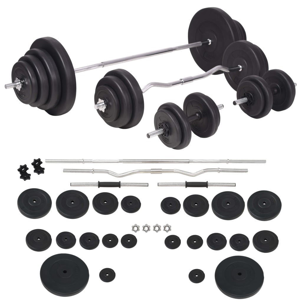 Weight Bench with Weight Rack&Barbell and Dumbbell Set 120 kg