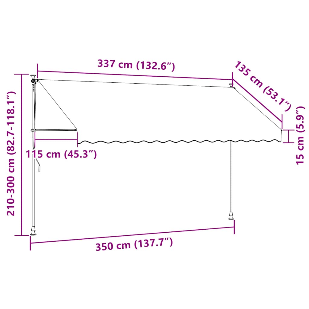 Manual Retractable Awning 350 cm Cream