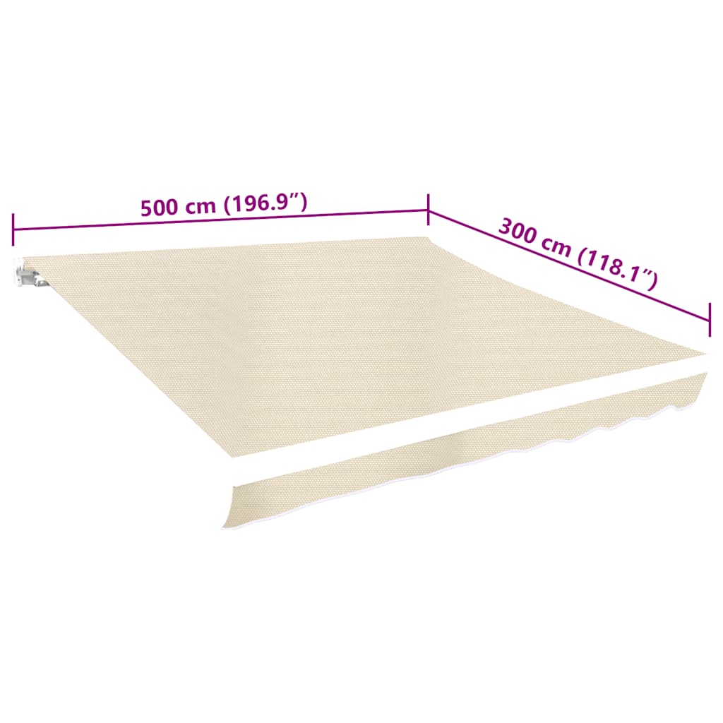 Awning Replacement Fabric Cream 500x300 cm Polyester