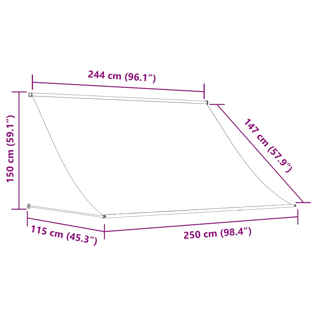 Retractable Awning 250x150 cm Anthracite
