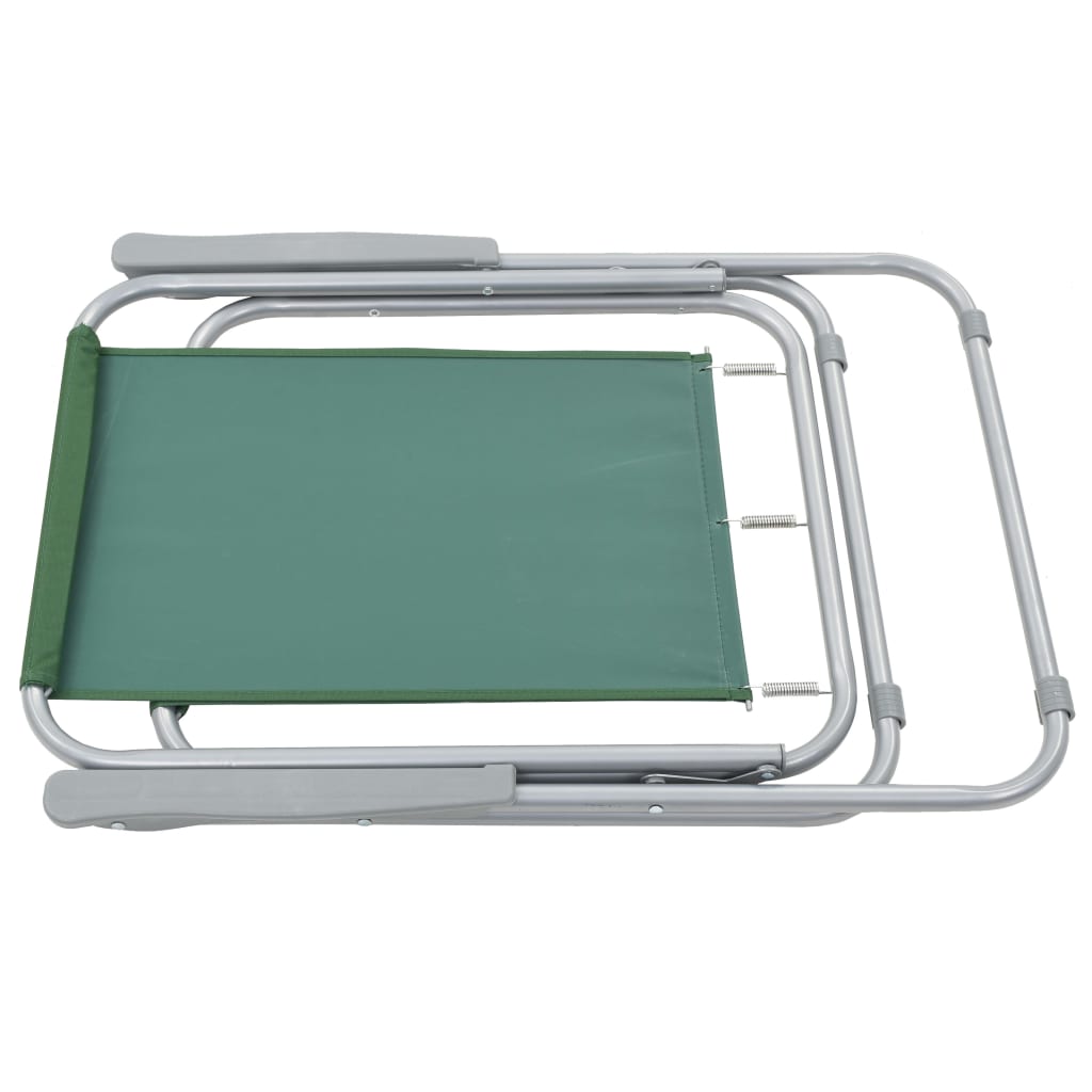 Folding Camping Chairs 2 pcs 52x59x80 cm Green