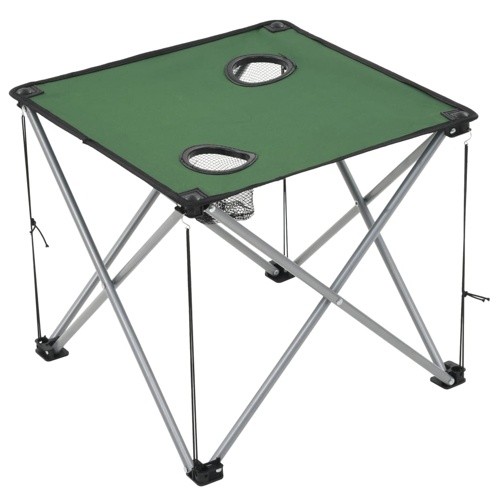 Camping Table and Chair Set 3 Pieces Green