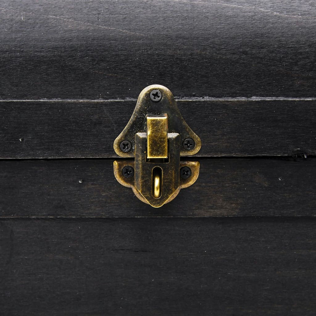 Treasure Chest Wood Black 90x51x42 cm