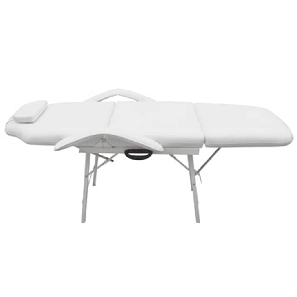 Facial Bed Adjustable White Artificial Leather