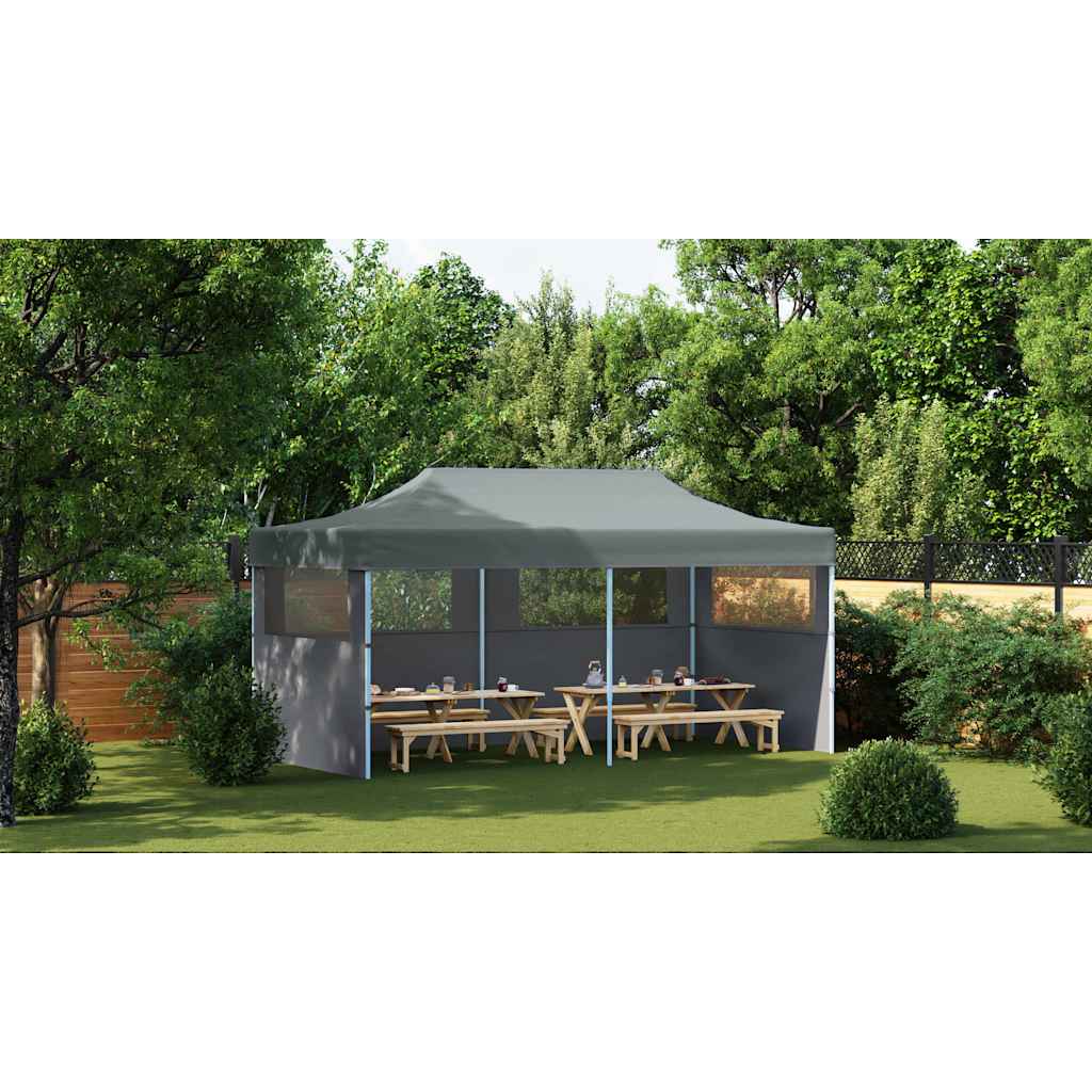 Folding Pop-up Partytent with Sidewalls 3x6 m Anthracite