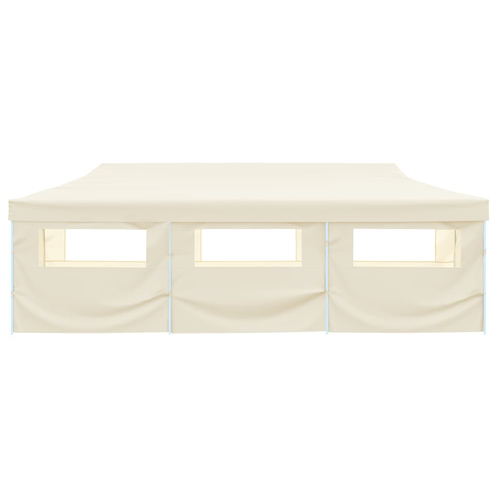 Folding Pop-up Party Tent with 8 Sidewalls 870x291x315 cm Cream