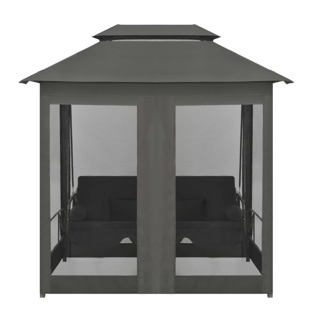 Outdoor Convertible Swing Bench with Canopy 220x160x240 cm