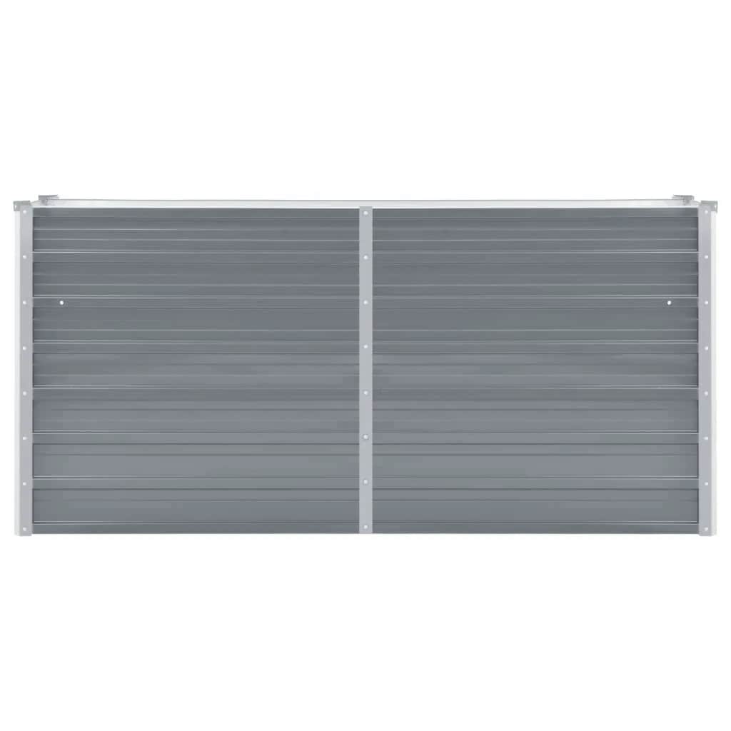 Garden Raised Bed Galvanised Steel 160x40x77 cm Grey