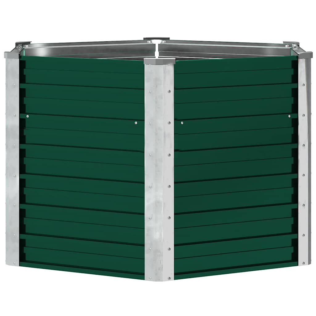 Garden Raised Bed Galvanised Steel 129x129x77 cm Green