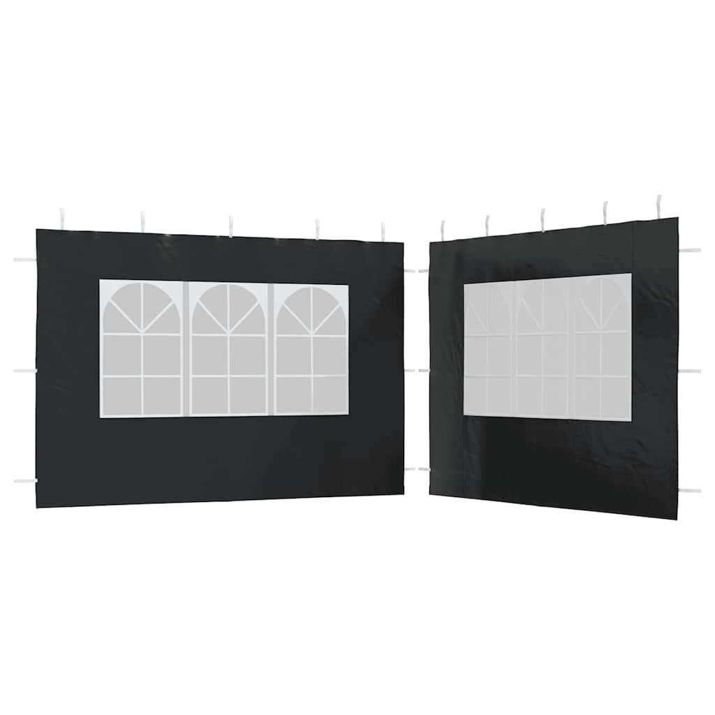 Party Tent Sidewall 2 pcs with Window PE Anthracite