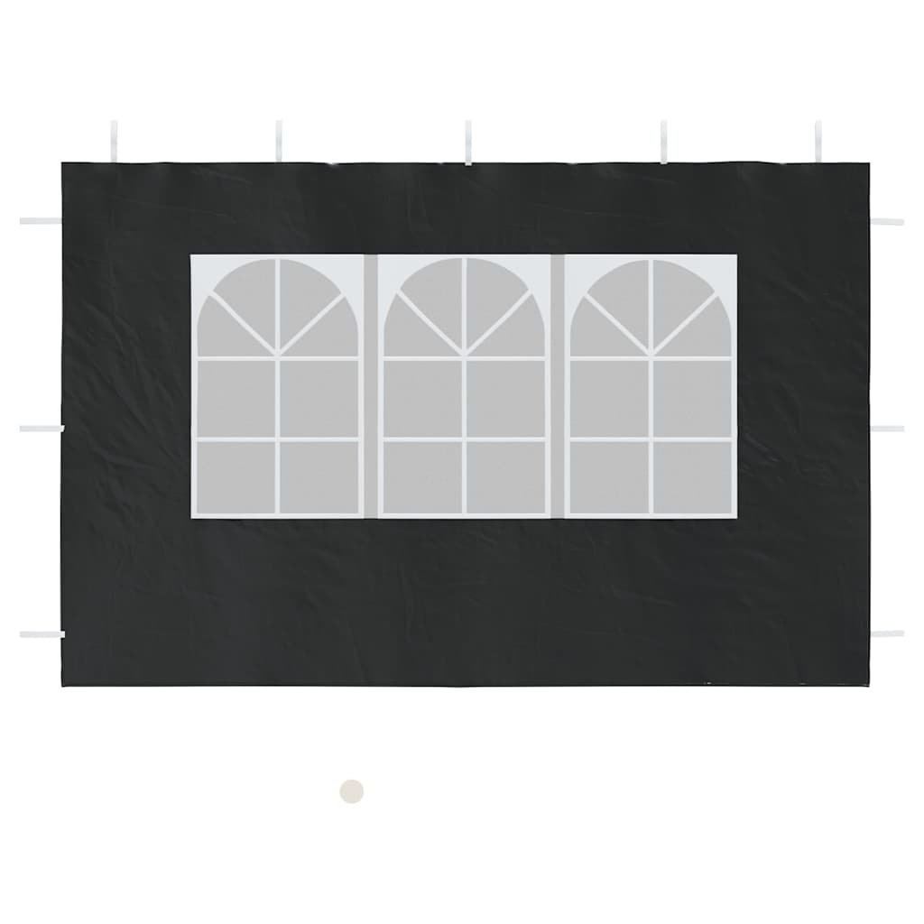 Party Tent Sidewall 2 pcs with Window PE Anthracite