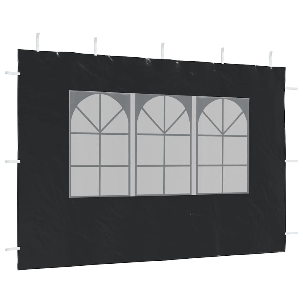 Party Tent Sidewall 2 pcs with Window PE Anthracite