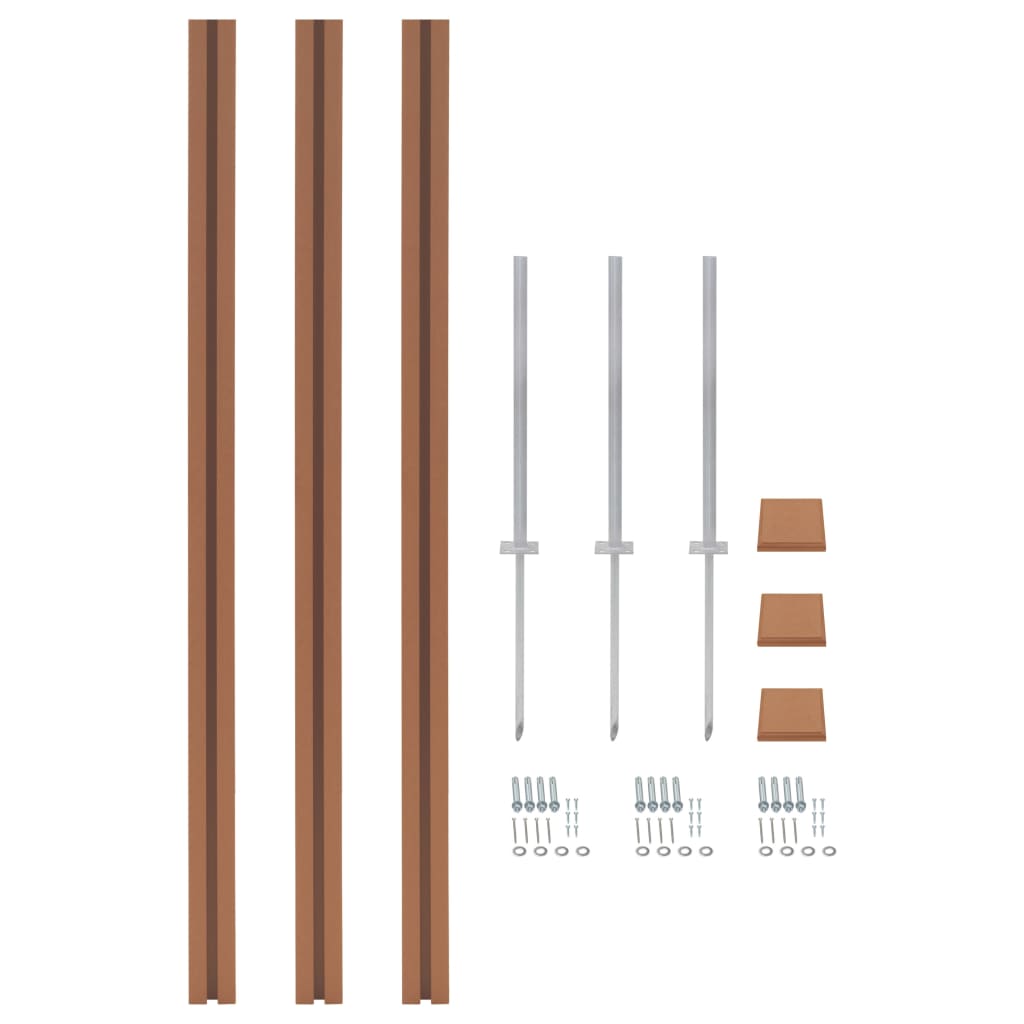 Fence Posts 3 pcs WPC 185 cm