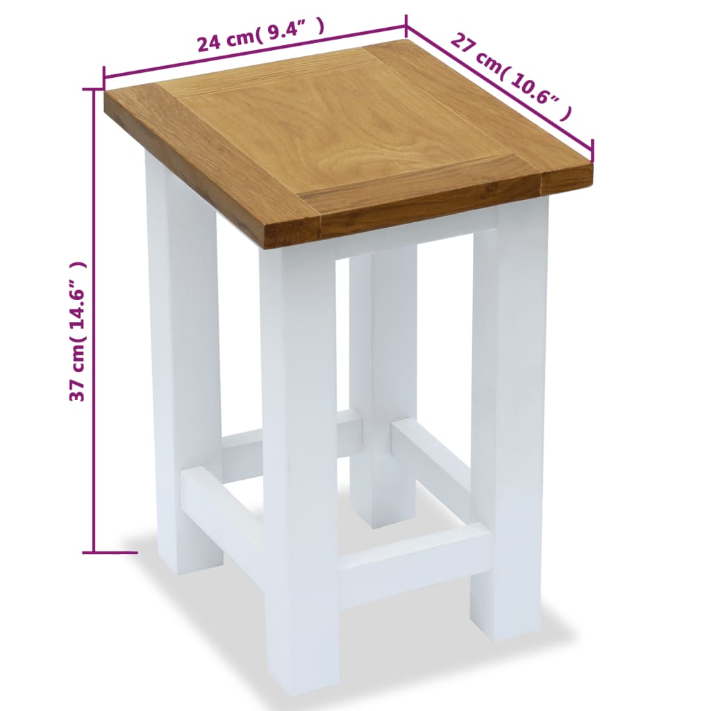 End Table 27x24x37 Cm Solid Wood