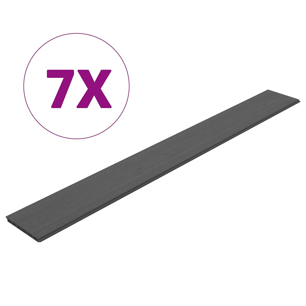 Replacement Fence Boards WPC 7 pcs 170 cm Grey