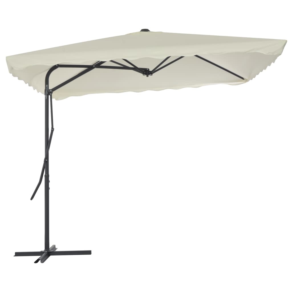 Garden Parasol with Steel Pole 250x250 cm Sand