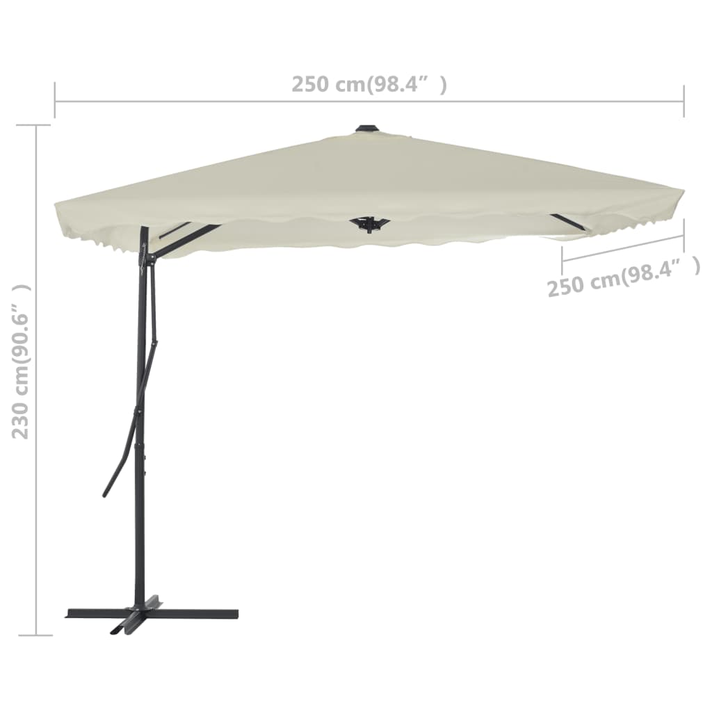 Garden Parasol with Steel Pole 250x250 cm Sand