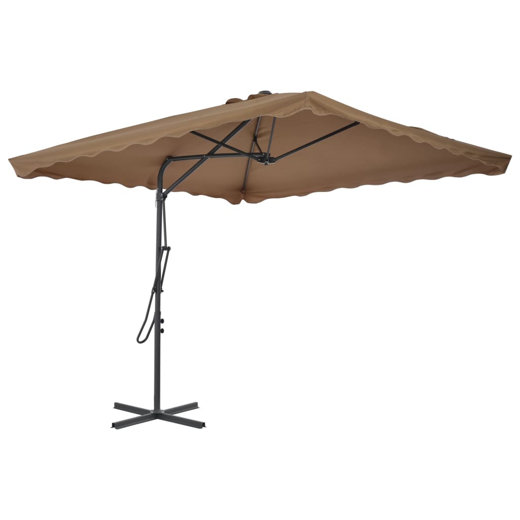 Garden Parasol with Steel Pole 250x250 cm Taupe
