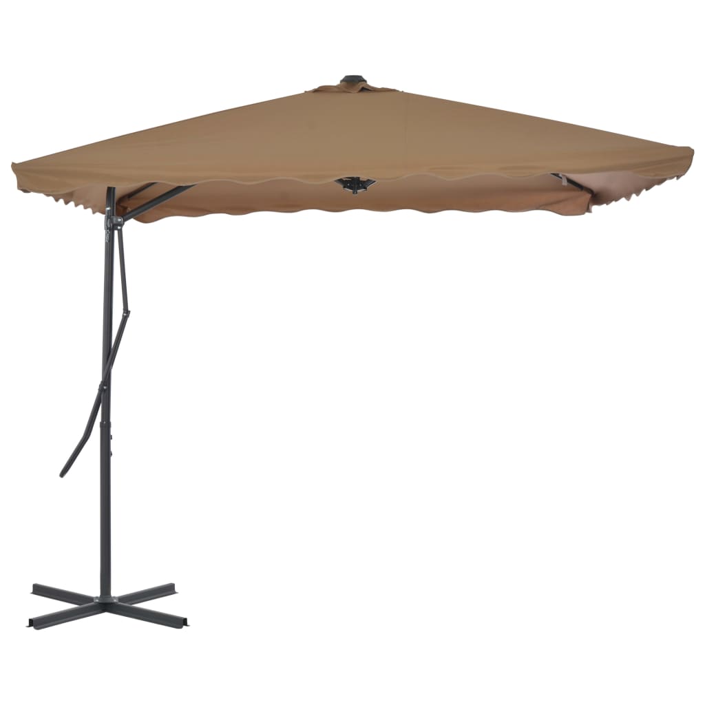 Garden Parasol with Steel Pole 250x250 cm Taupe