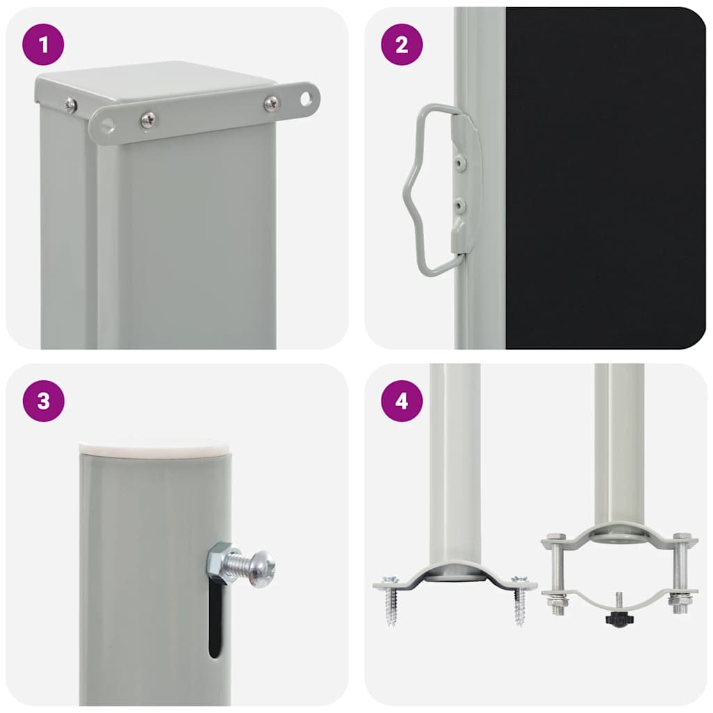 Patio Retractable Side Awning 100 x 300 cm Black