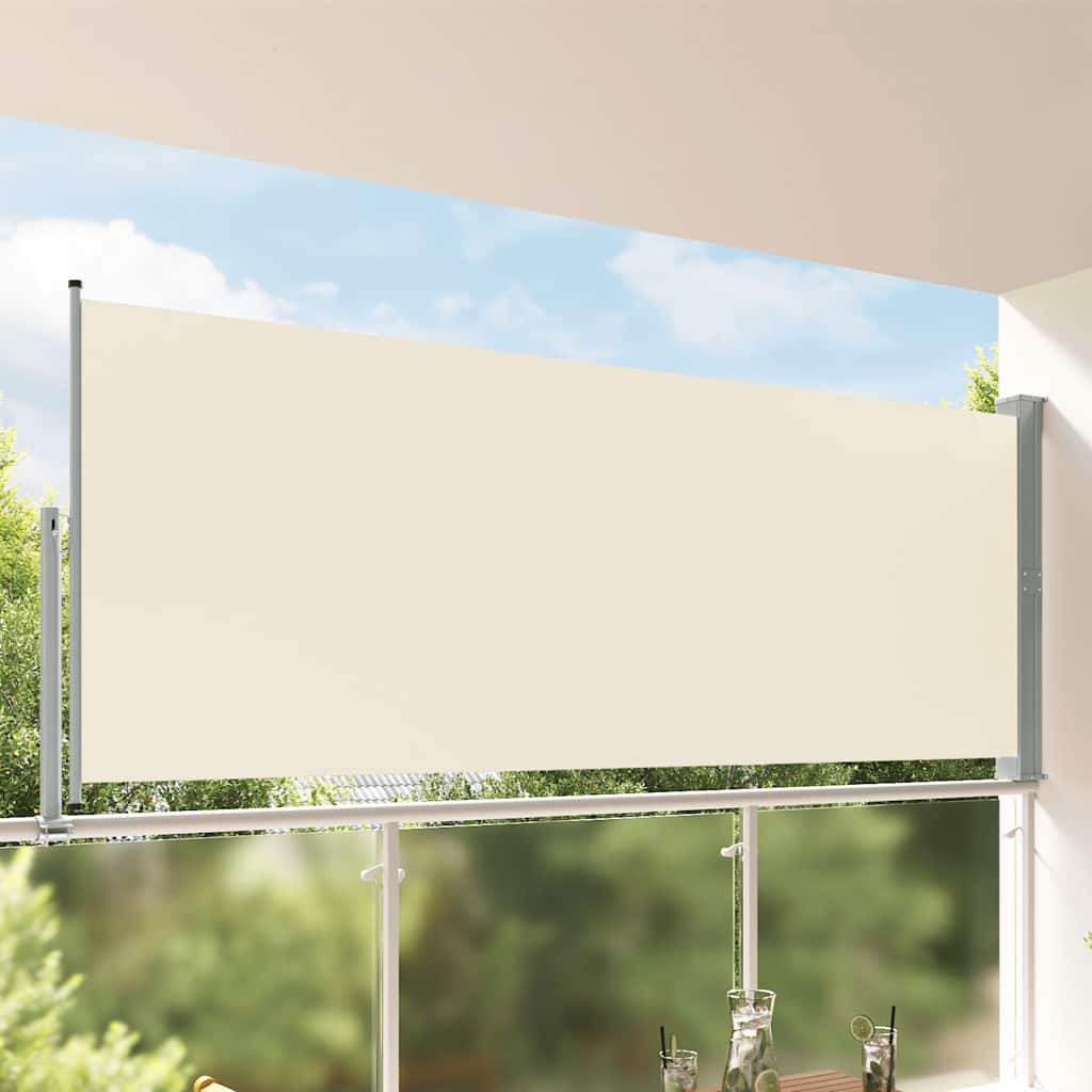Patio Retractable Side Awning 140 x 300 cm Cream