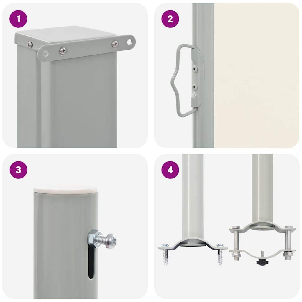 Patio Retractable Side Awning 160 x 300 cm Cream