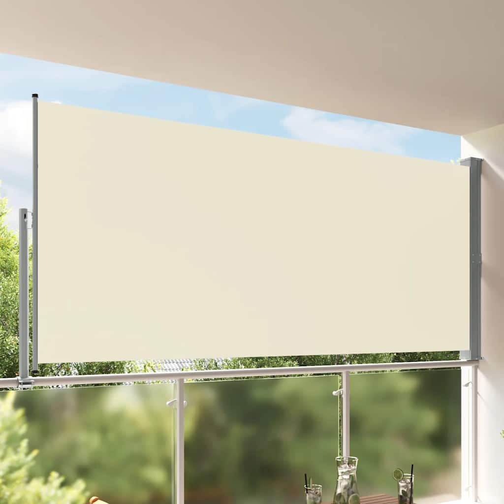 Patio Retractable Side Awning 160 x 300 cm Cream