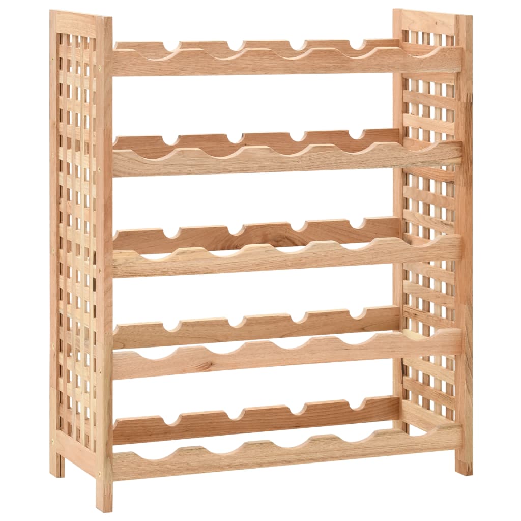 Wine Rack For 25 Bottles Solid Walnut Wood 63x25x73 Cm