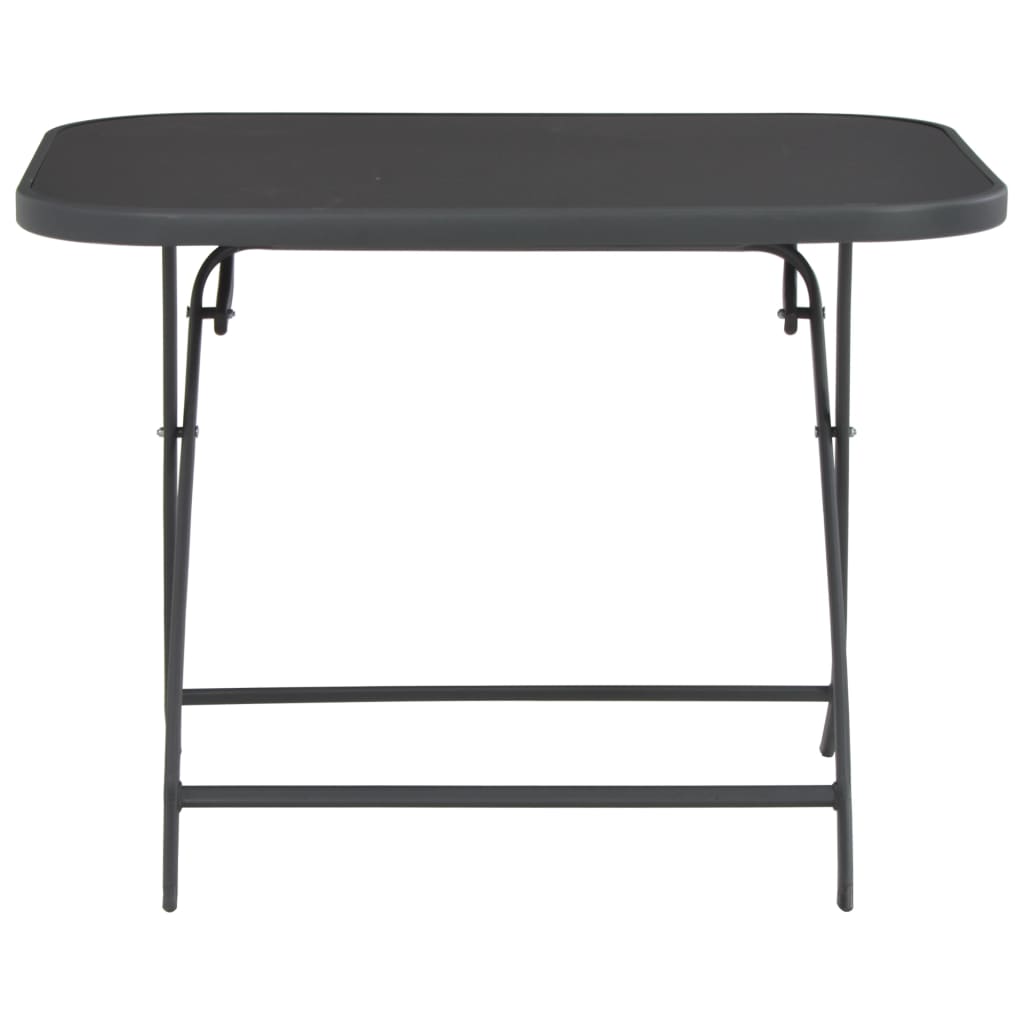 5 Piece Folding Outdoor Dining Set Steel and Textilene Grey
