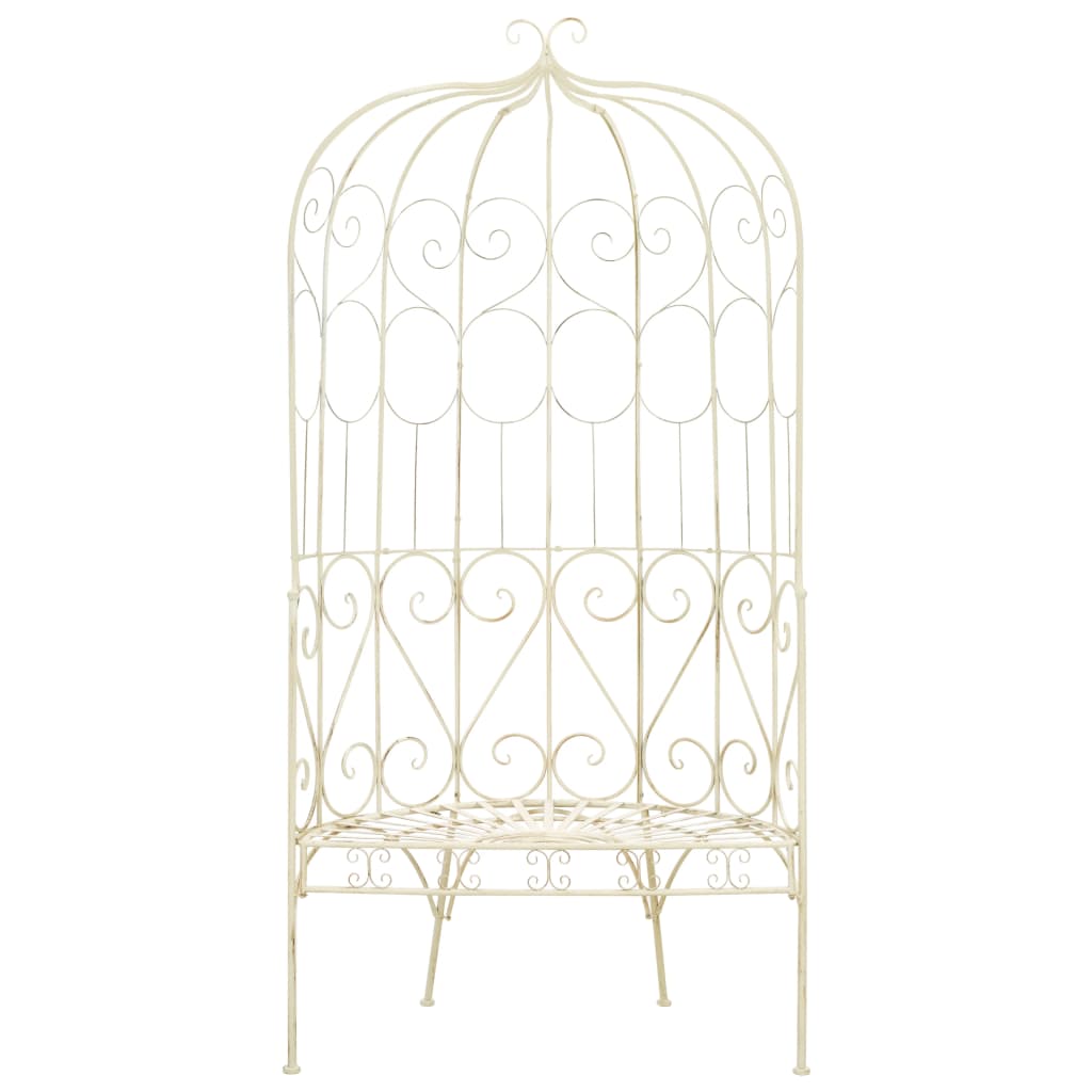 Garden Bench 95 cm Iron Antique White