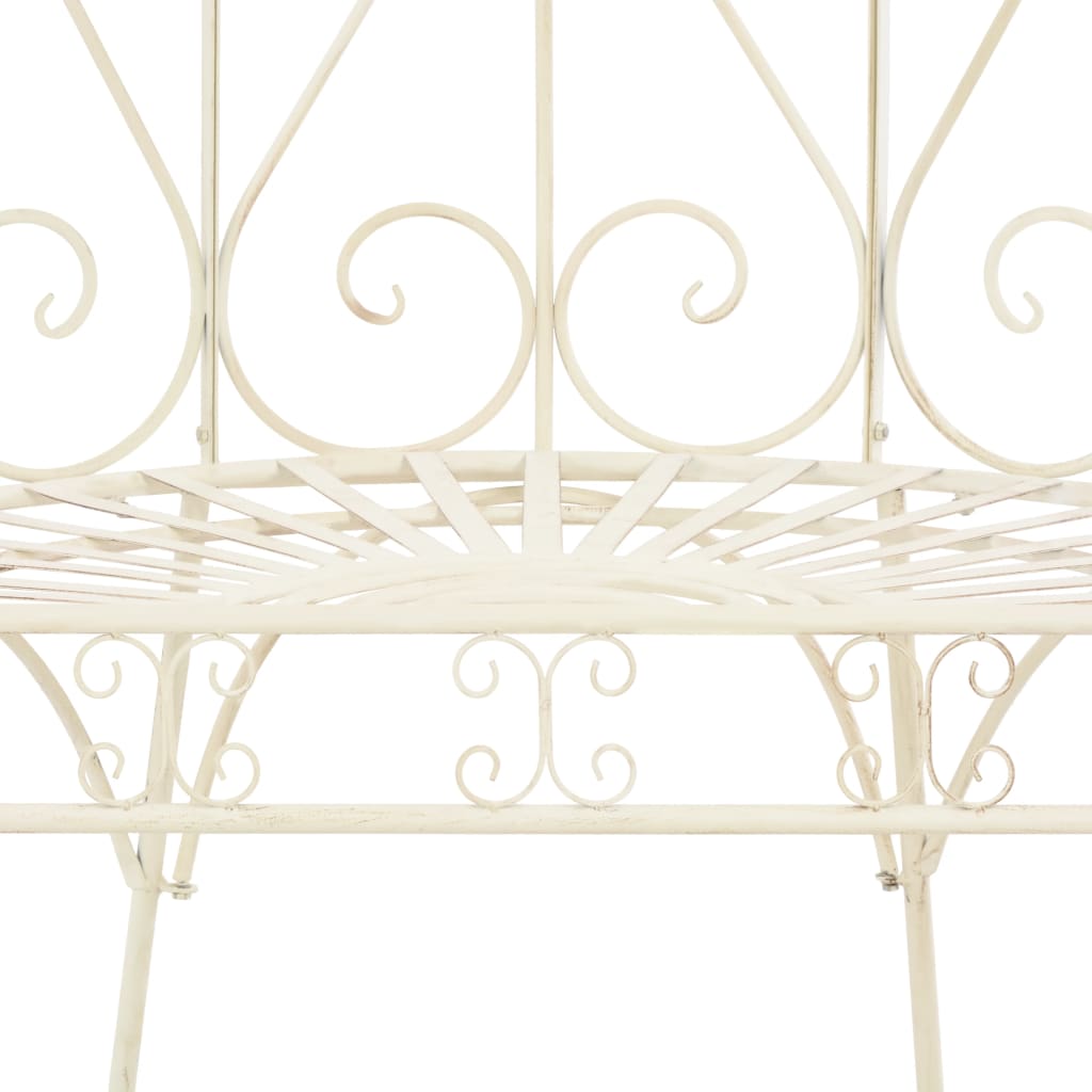 Garden Bench 95 cm Iron Antique White