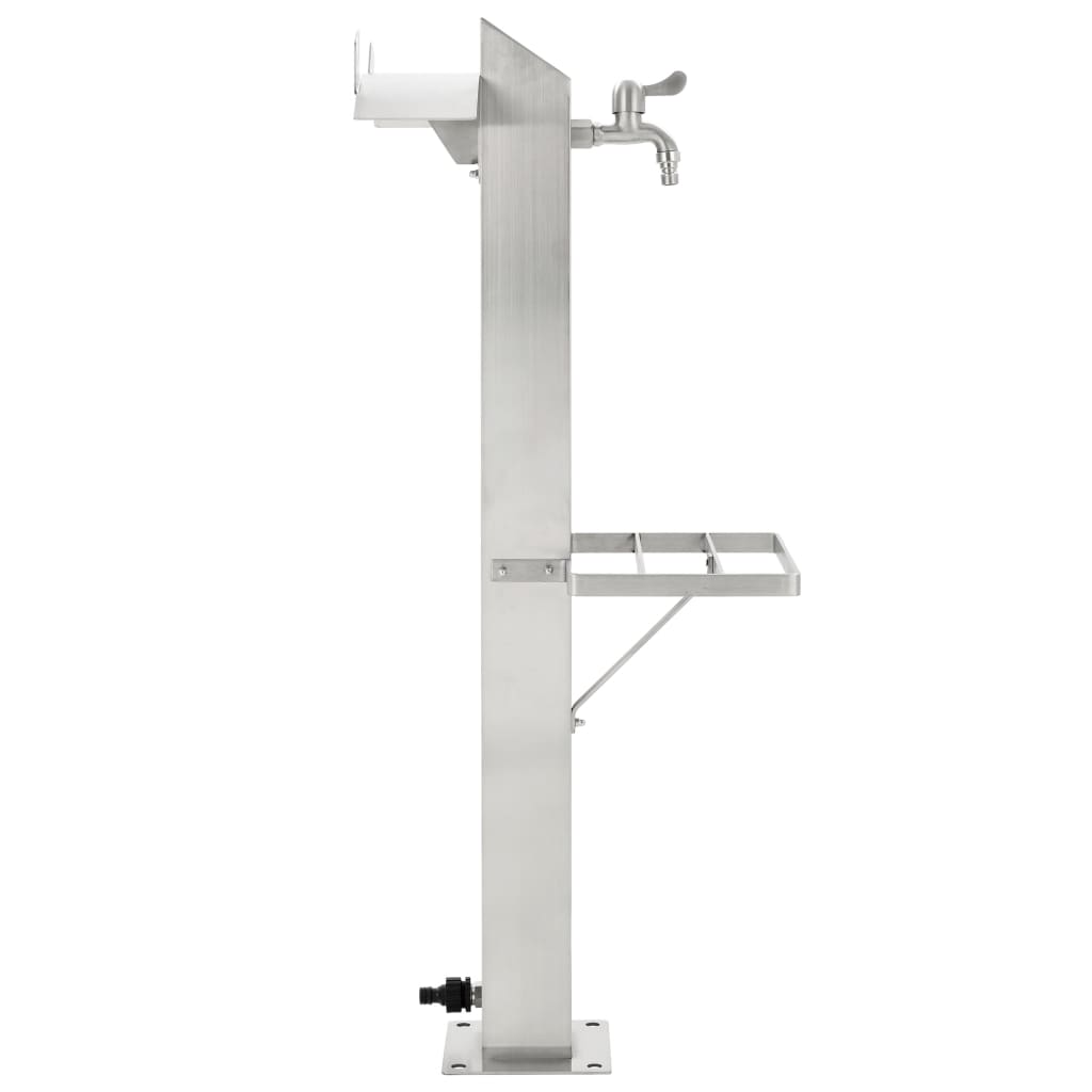 Garden Water Column Stainless Steel Square 95 cm