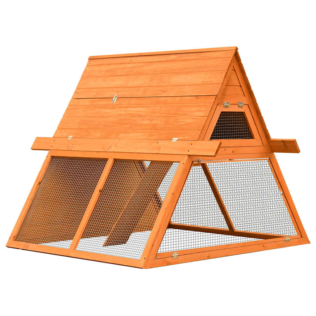 Rabbit Hutch Solid Pine & Fir Wood 152x128x108 cm