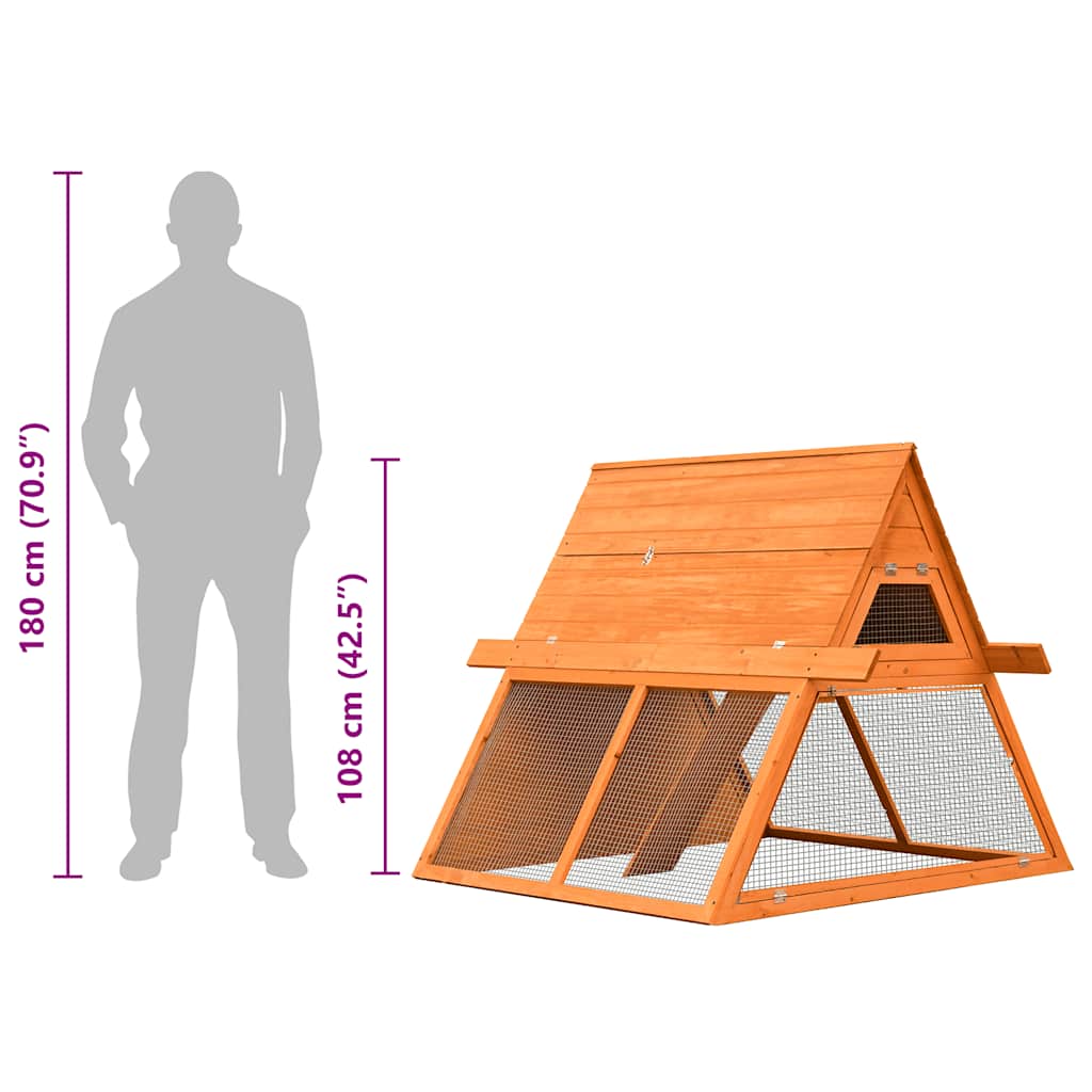 Rabbit Hutch Solid Pine & Fir Wood 152x128x108 cm