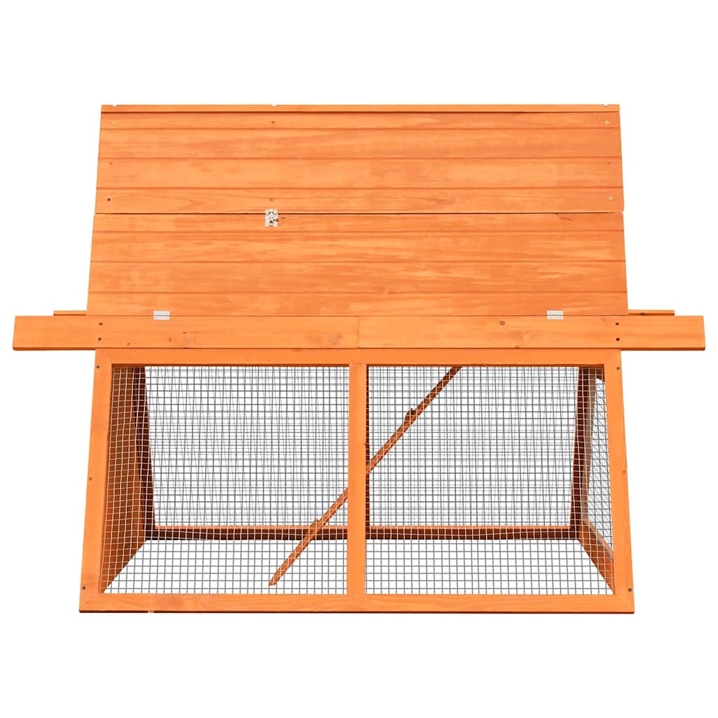 Rabbit Hutch Solid Pine & Fir Wood 152x128x108 cm