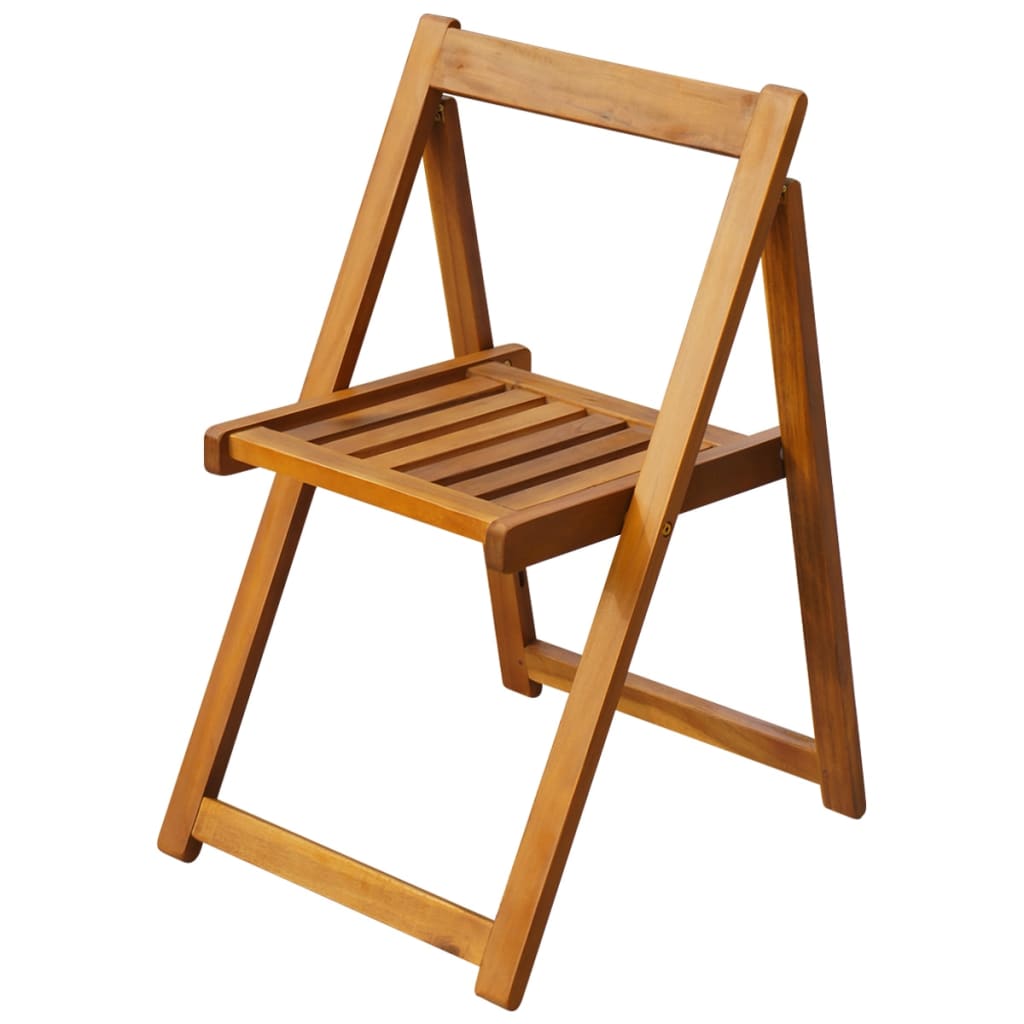 5 Piece Folding Outdoor Dining Set Solid Acacia Wood