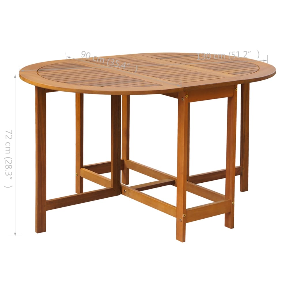 5 Piece Folding Outdoor Dining Set Solid Acacia Wood