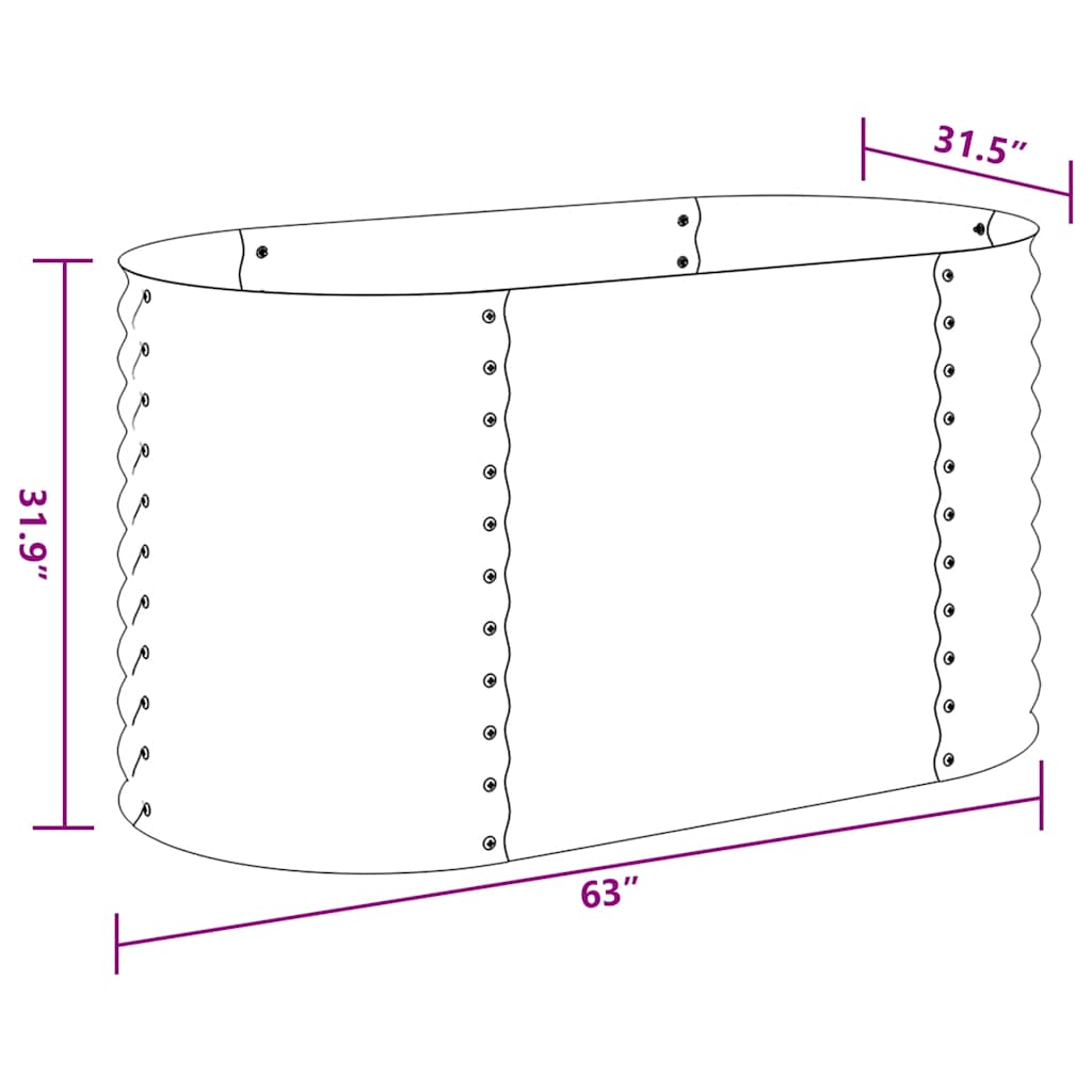 Garden Raised Bed 160x80x81 cm Galvanised Steel Silver